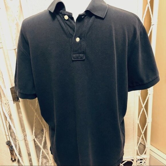 J. Crew Factory Polo Shirt Navy Blue Pique Two Button Men's size Large - Picture 2 of 8